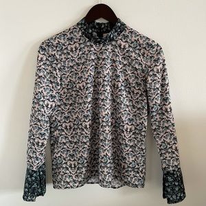 TopShop Floral Mockneck Blouse | US 6